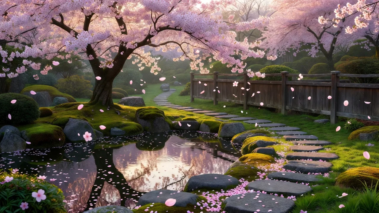 春の桜の庭